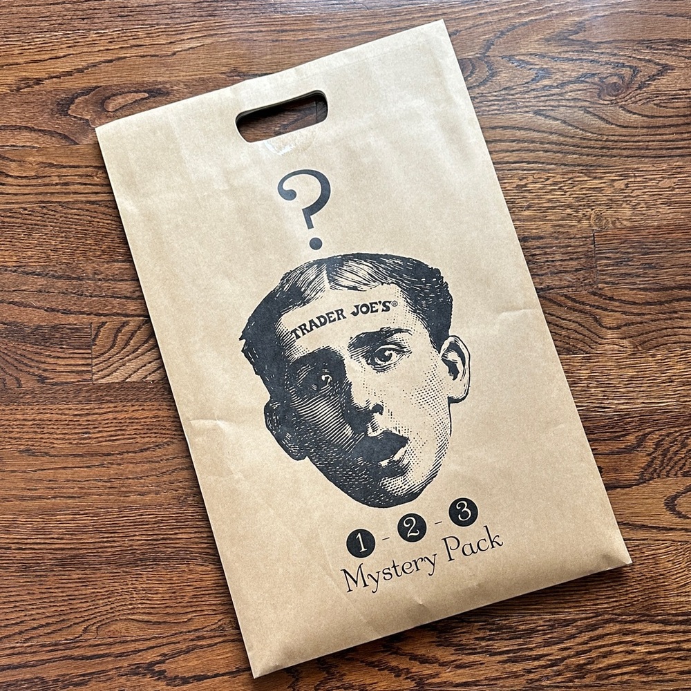 New in Pack Trader Joe’s Brown Mystery Pack Bag